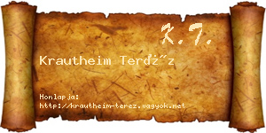 Krautheim Teréz névjegykártya