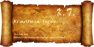 Krautheim Teréz névjegykártya
